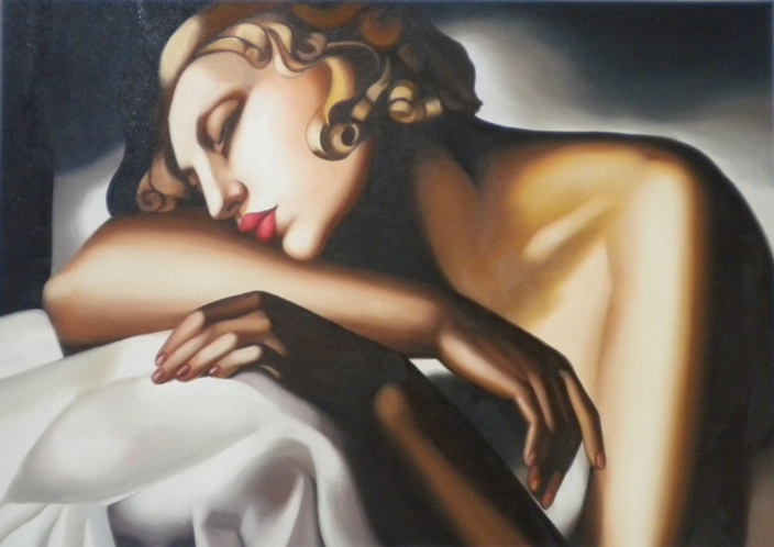 store falso d'autore La Dormeuse 2 70x50 cm di Tamara de Lempicka
